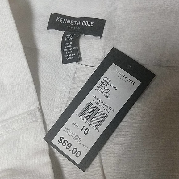 Linen Kenneth Cole NY Flat Front Linen Shorts 16 - Picture 4 of 8